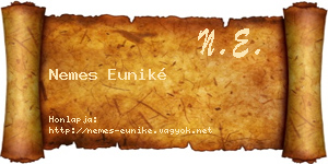 Nemes Euniké névjegykártya